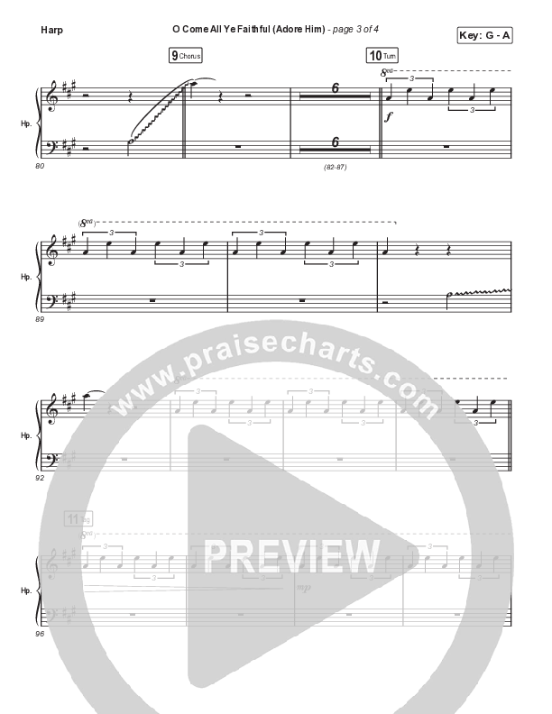 O Come All Ye Faithful (Adore Him) (A Christmas Choral Worship Moment) Harp (Signature Sessions / Connor Bogardus / Arr. Mason Brown)