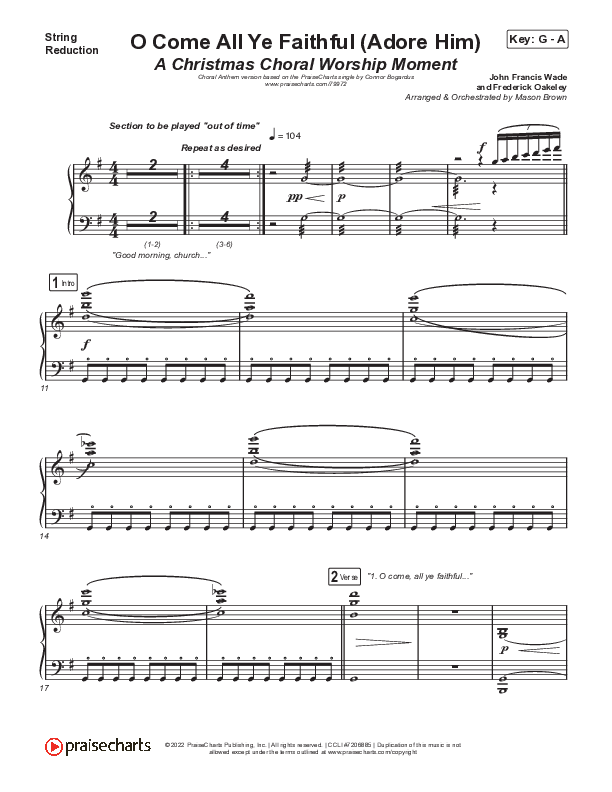 O Come All Ye Faithful (Adore Him) (A Christmas Choral Worship Moment) String Reduction (Signature Sessions / Connor Bogardus / Arr. Mason Brown)