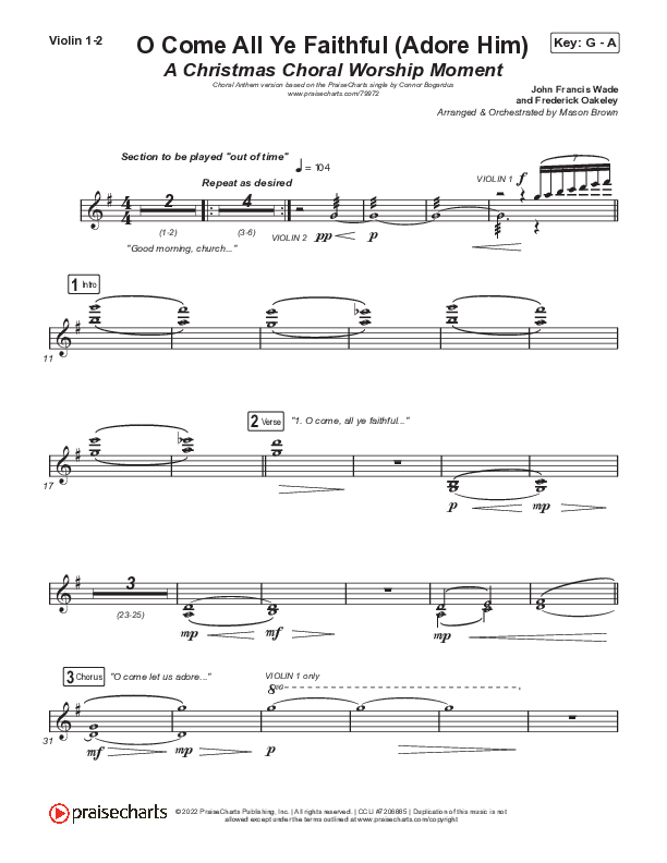 O Come All Ye Faithful (Adore Him) (A Christmas Choral Worship Moment) String Pack (Signature Sessions / Connor Bogardus / Arr. Mason Brown)