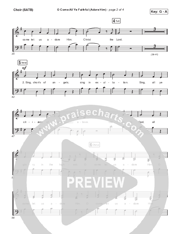 O Come All Ye Faithful (Adore Him) (A Christmas Worship Moment) Choir Sheet (SATB) (PraiseCharts / Connor Bogardus)