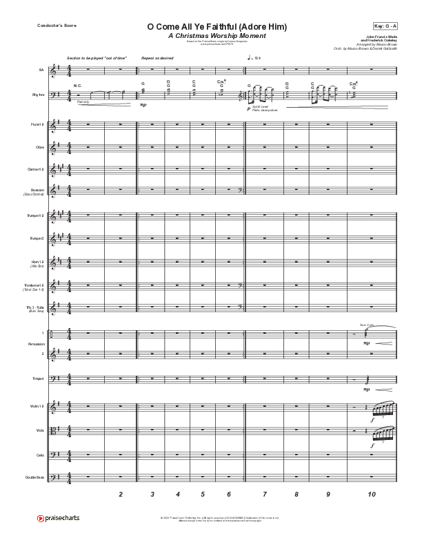O Come All Ye Faithful (Adore Him) (A Christmas Worship Moment) Conductor's Score (PraiseCharts / Connor Bogardus)