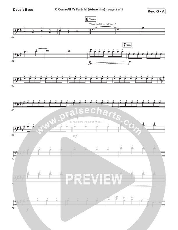 O Come All Ye Faithful (Adore Him) (A Christmas Worship Moment) Double Bass (PraiseCharts / Connor Bogardus)