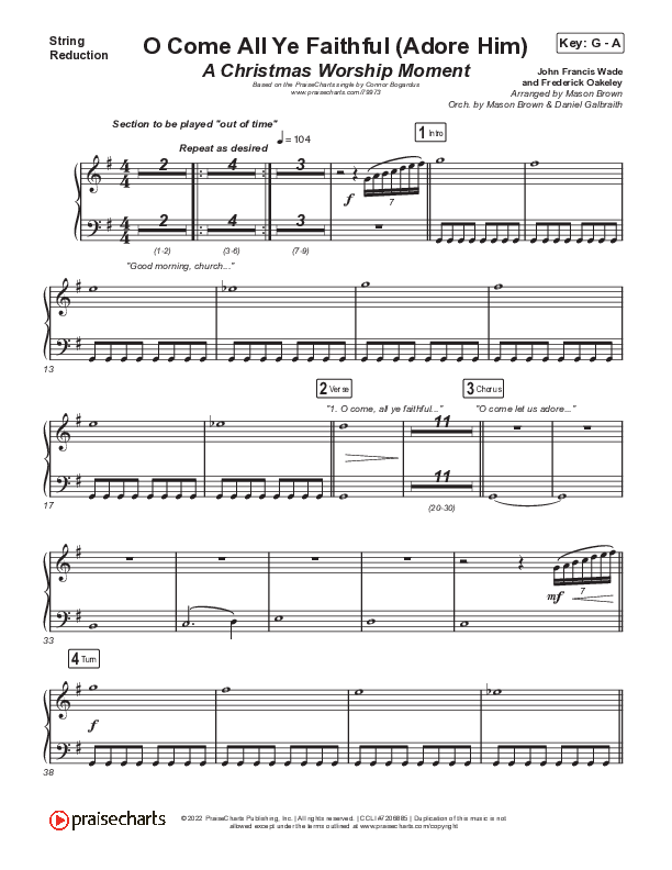 O Come All Ye Faithful (Adore Him) (A Christmas Worship Moment) String Reduction (PraiseCharts / Connor Bogardus)