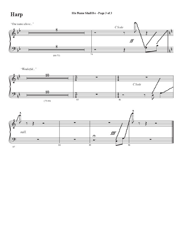 His Name Shall Be (Choral Anthem SATB) Harp (Word Music Choral / Arr. J. Daniel Smith)