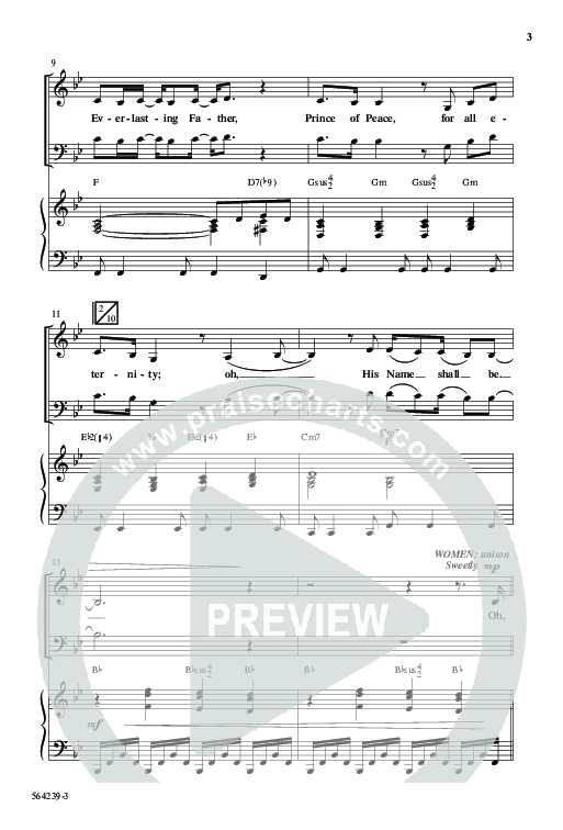His Name Shall Be (Choral Anthem SATB) Anthem (SATB/Piano) (Word Music Choral / Arr. J. Daniel Smith)