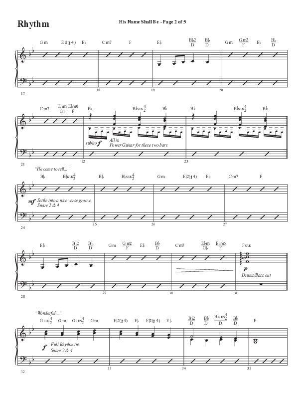 His Name Shall Be (Choral Anthem SATB) Rhythm Chart (Word Music Choral / Arr. J. Daniel Smith)