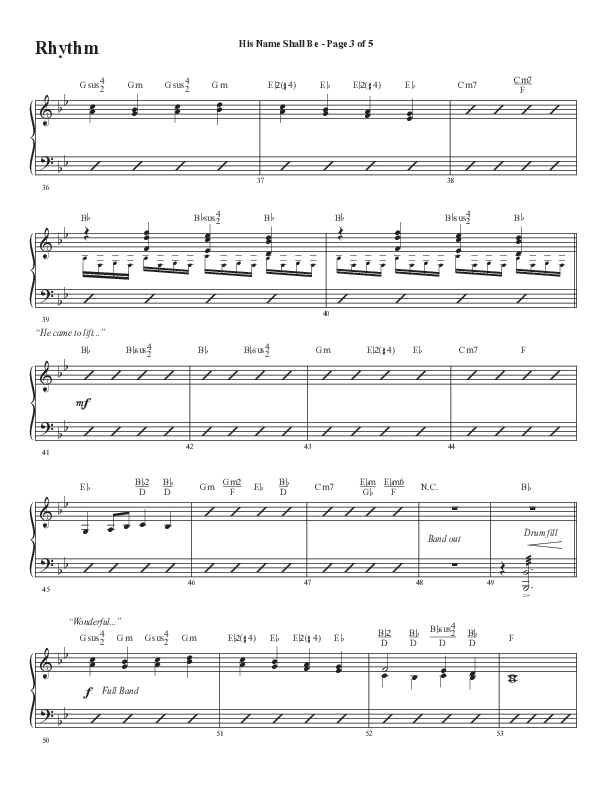 His Name Shall Be (Choral Anthem SATB) Rhythm Chart (Word Music Choral / Arr. J. Daniel Smith)
