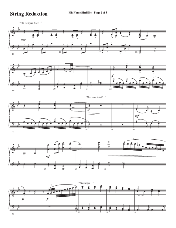 His Name Shall Be (Choral Anthem SATB) String Reduction (Word Music Choral / Arr. J. Daniel Smith)
