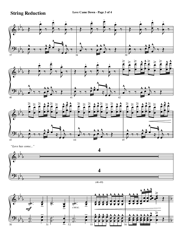 Love Came Down (Choral Anthem SATB) String Reduction (Word Music Choral / Arr. Luke Gambill / Orch. Cliff Duren)