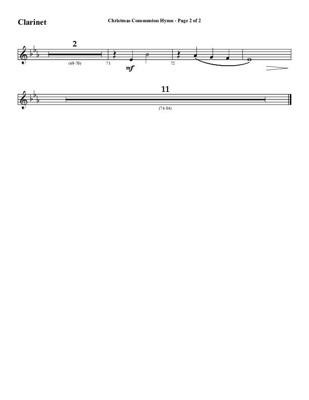 Christmas Communion Hymn (Choral Anthem SATB) Clarinet (Word Music Choral / Arr. Cliff Duren)