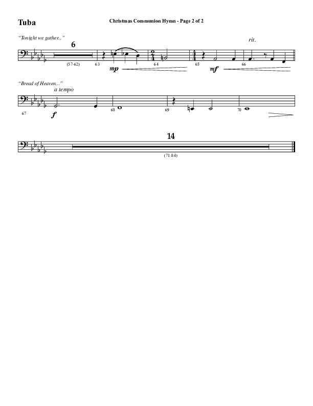 Christmas Communion Hymn (Choral Anthem SATB) Tuba (Word Music Choral / Arr. Cliff Duren)