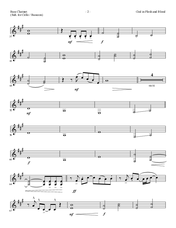 God In Flesh And Blood (Choral Anthem SATB) Bass Clarinet (Travis Ryan / Lillenas Choral / Arr. Russell Mauldin)