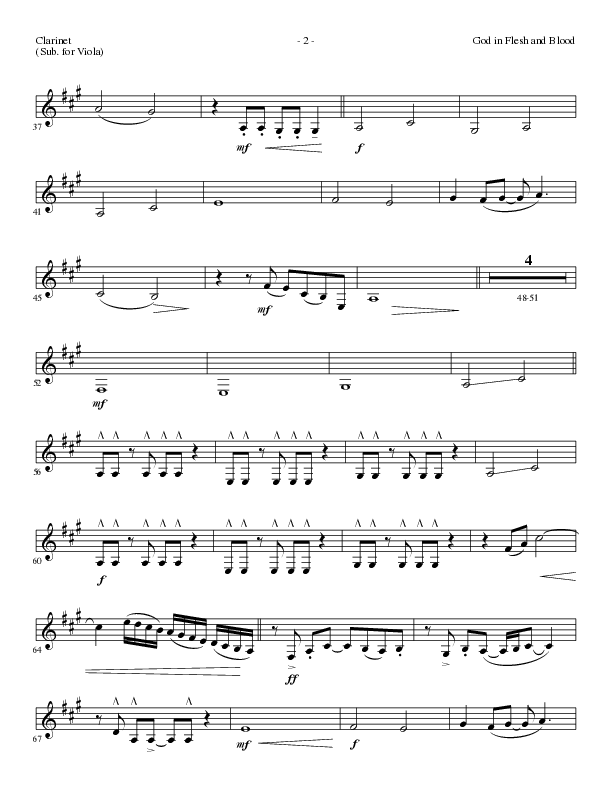 God In Flesh And Blood (Choral Anthem SATB) Clarinet (Travis Ryan / Lillenas Choral / Arr. Russell Mauldin)