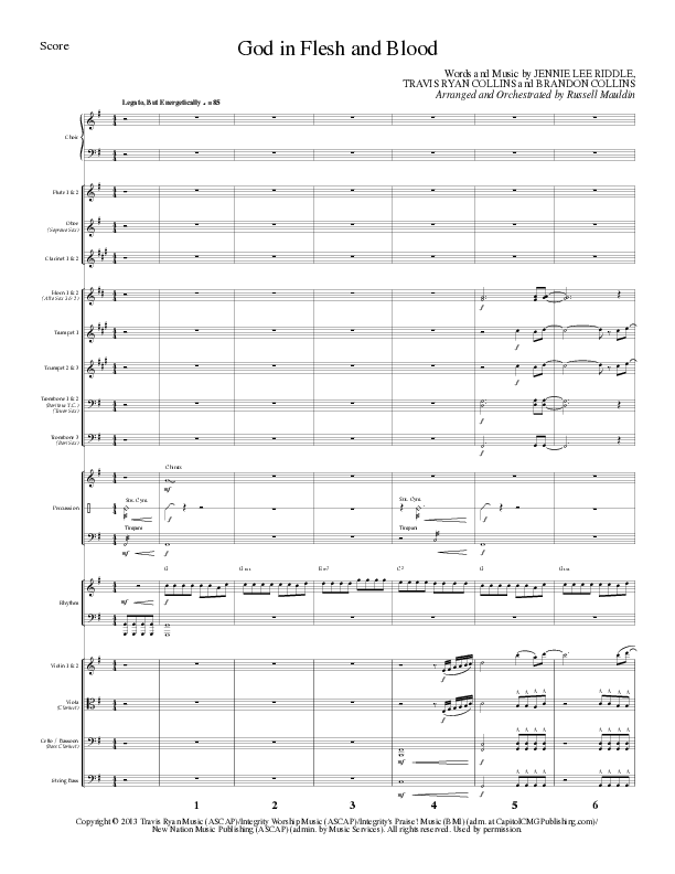 God In Flesh And Blood (Choral Anthem SATB) Conductor's Score (Travis Ryan / Lillenas Choral / Arr. Russell Mauldin)