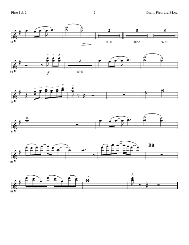 God In Flesh And Blood (Choral Anthem SATB) Flute 1/2 (Travis Ryan / Lillenas Choral / Arr. Russell Mauldin)