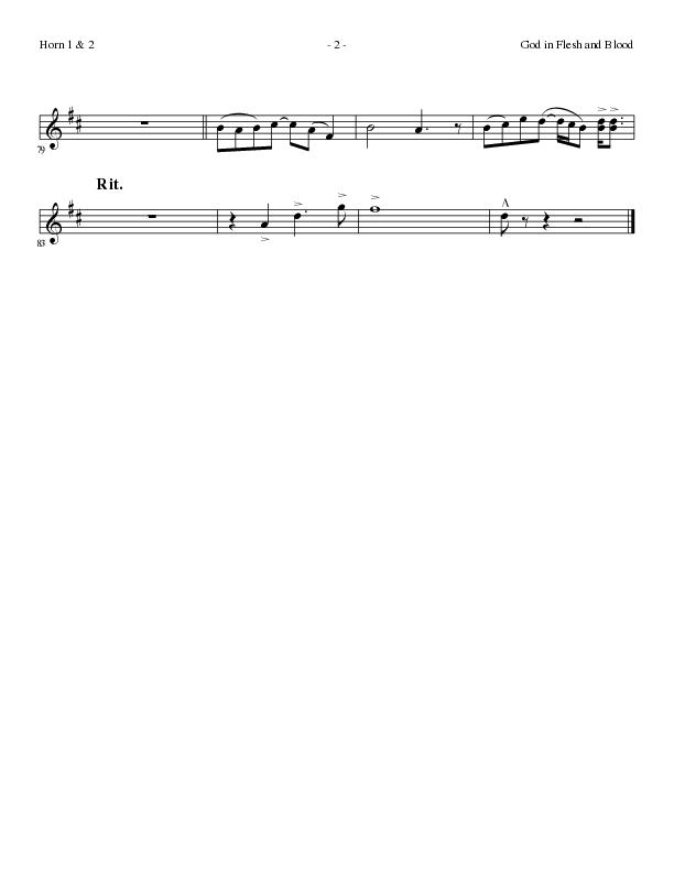 God In Flesh And Blood (Choral Anthem SATB) French Horn 1/2 (Travis Ryan / Lillenas Choral / Arr. Russell Mauldin)
