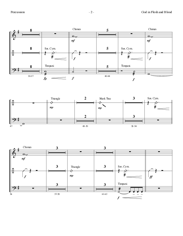 God In Flesh And Blood (Choral Anthem SATB) Percussion (Travis Ryan / Lillenas Choral / Arr. Russell Mauldin)