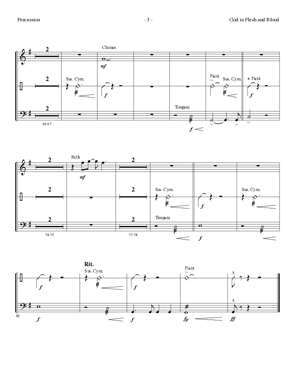 God In Flesh And Blood (Choral Anthem SATB) Percussion (Travis Ryan / Lillenas Choral / Arr. Russell Mauldin)