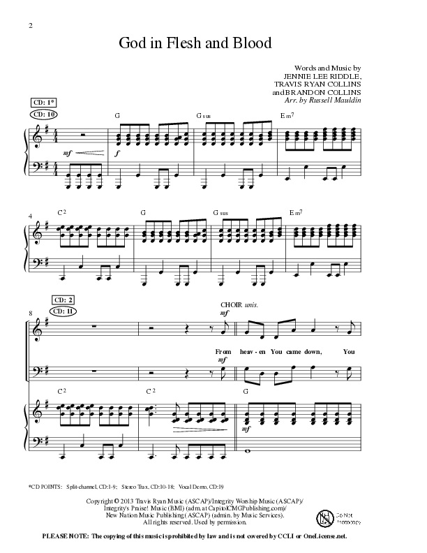 God In Flesh And Blood (Choral Anthem SATB) Anthem (SATB/Piano) (Travis Ryan / Lillenas Choral / Arr. Russell Mauldin)