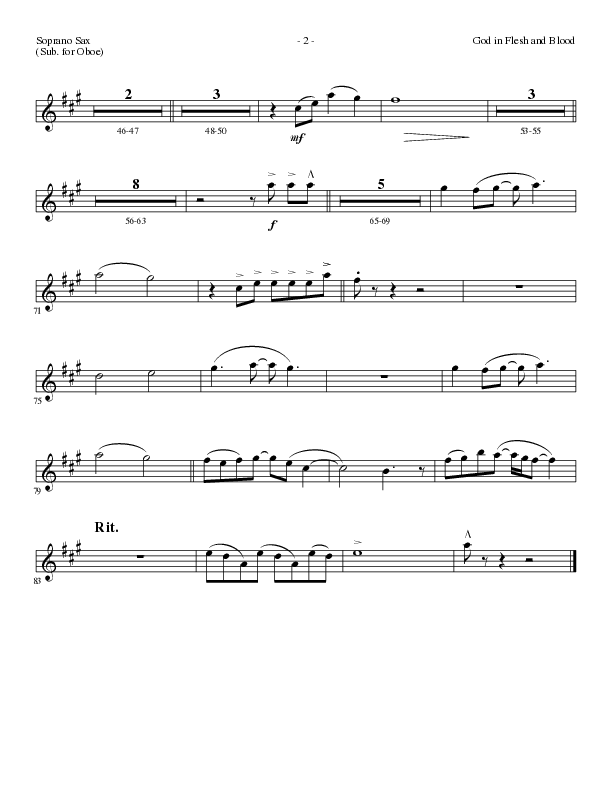 God In Flesh And Blood (Choral Anthem SATB) Soprano Sax (Travis Ryan / Lillenas Choral / Arr. Russell Mauldin)