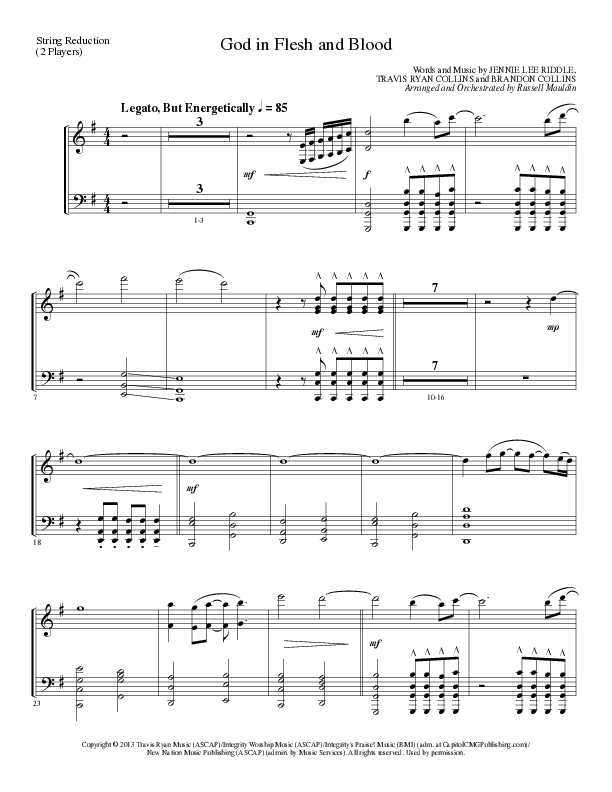 God In Flesh And Blood (Choral Anthem SATB) String Reduction (Travis Ryan / Lillenas Choral / Arr. Russell Mauldin)