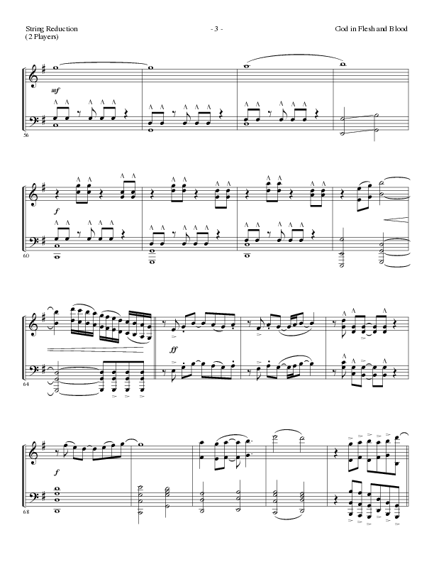 God In Flesh And Blood (Choral Anthem SATB) String Reduction (Travis Ryan / Lillenas Choral / Arr. Russell Mauldin)