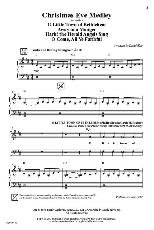 Christmas Eve Medley (Choral Anthem SATB) Anthem (SATB/Piano) (Word Music Choral / Arr. David Wise / Orch. David Shipps)