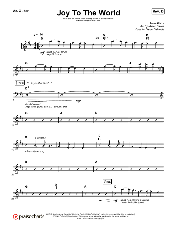 Joy To The World Acoustic Guitar (Austin Stone Worship)