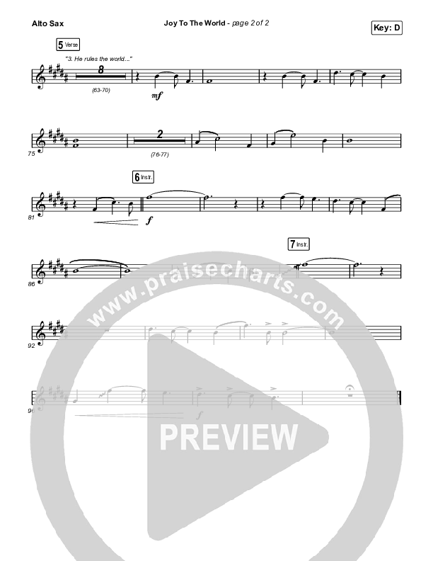 Joy To The World Alto Sax (Austin Stone Worship)
