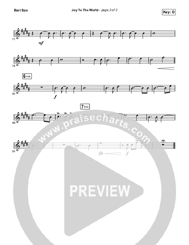 Joy To The World Bari Sax (Austin Stone Worship)