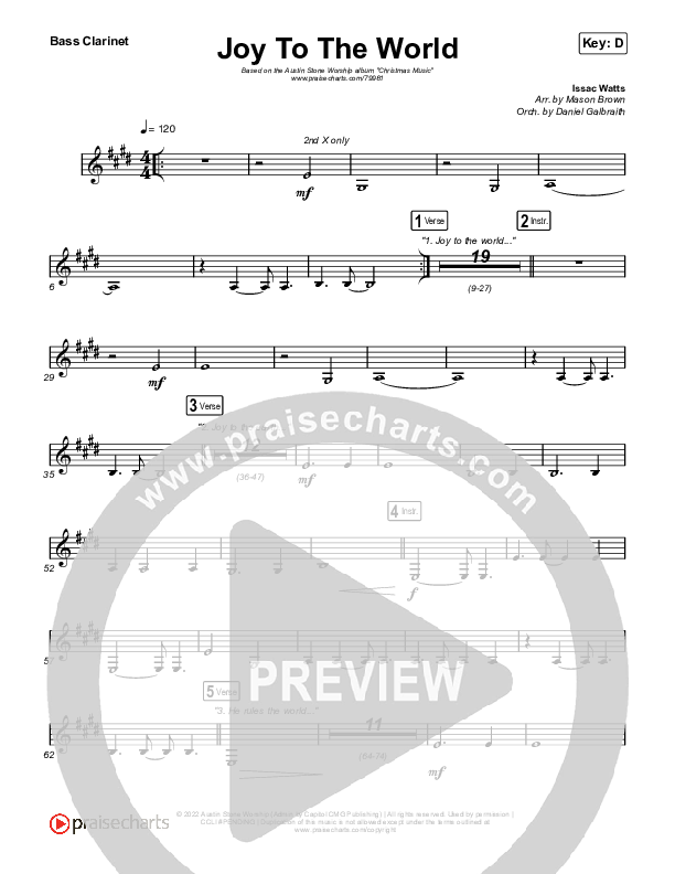 Joy To The World Bass Clarinet (Austin Stone Worship)