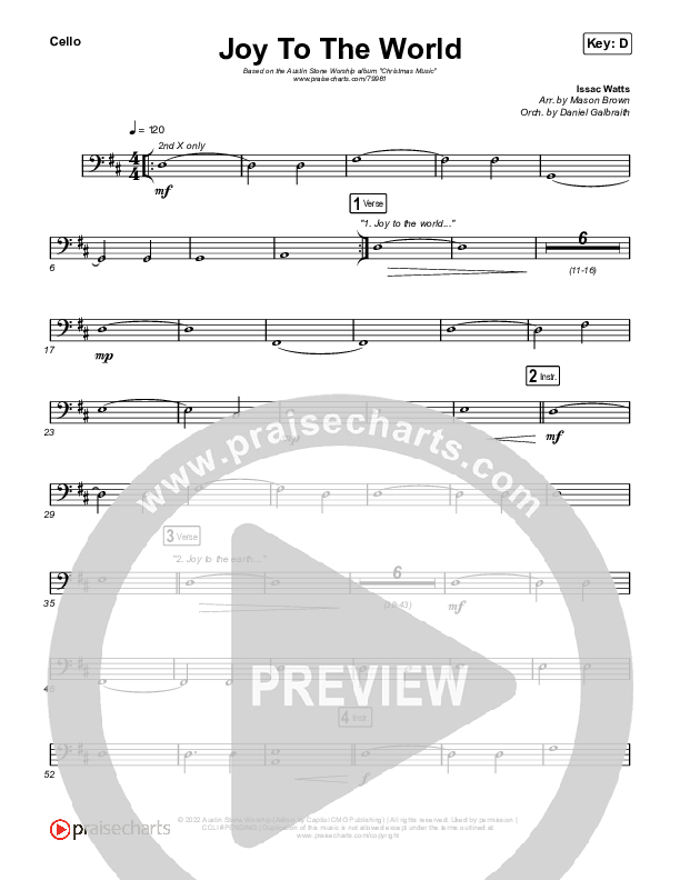 Joy To The World Cello (Austin Stone Worship)