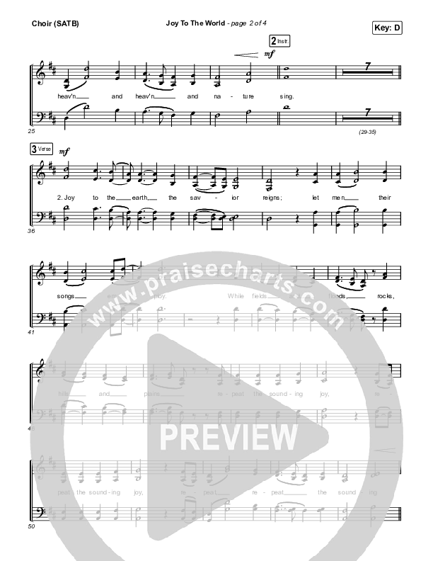 Joy To The World Choir Sheet (SATB) (Austin Stone Worship)