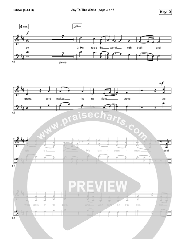 Joy To The World Choir Sheet (SATB) (Austin Stone Worship)