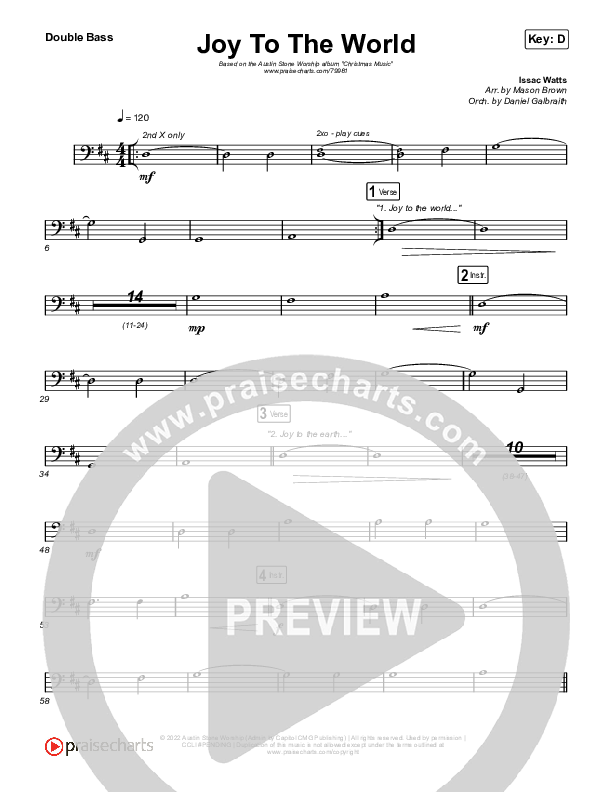 Joy To The World Double Bass (Austin Stone Worship)