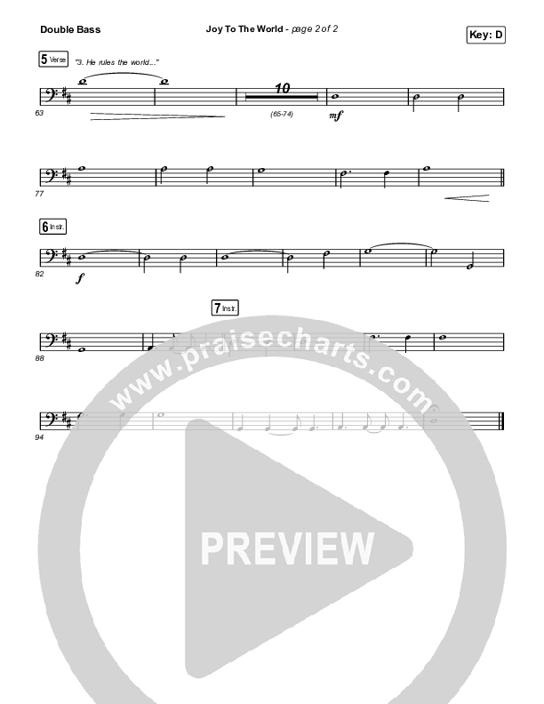 Joy To The World Double Bass (Austin Stone Worship)