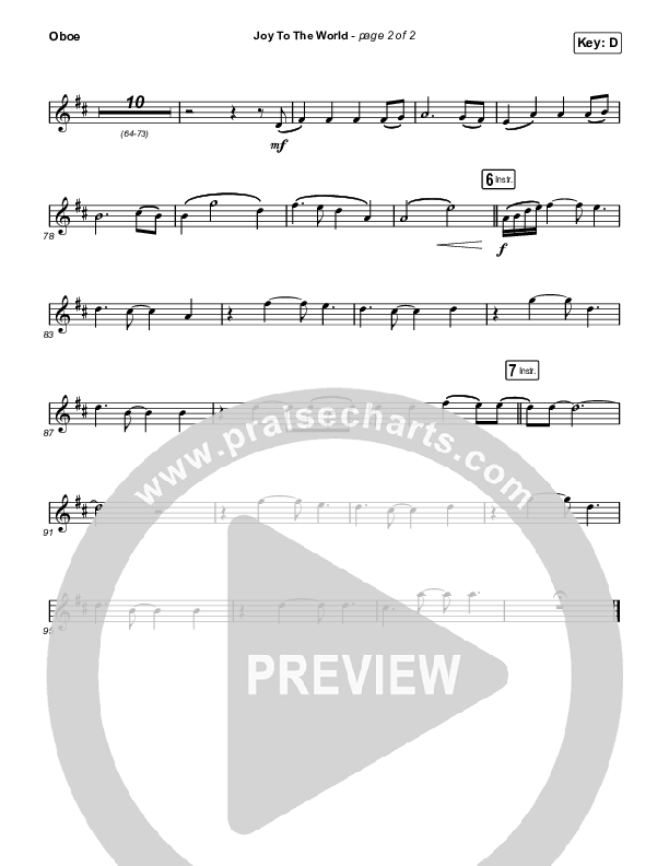 Joy To The World Oboe (Austin Stone Worship)