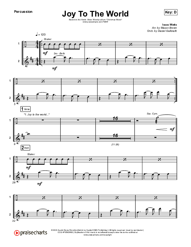 Joy To The World Percussion (Austin Stone Worship)