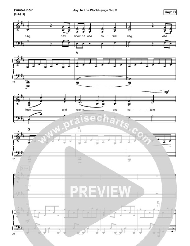 Joy To The World Piano/Vocal (SATB) (Austin Stone Worship)