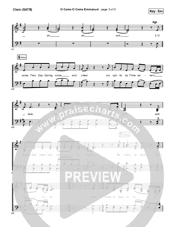 O Come O Come Emmanuel Choir Sheet (SATB) (Austin Stone Worship)