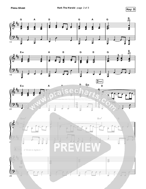 Hark The Herald Piano Sheet (Austin Stone Worship)