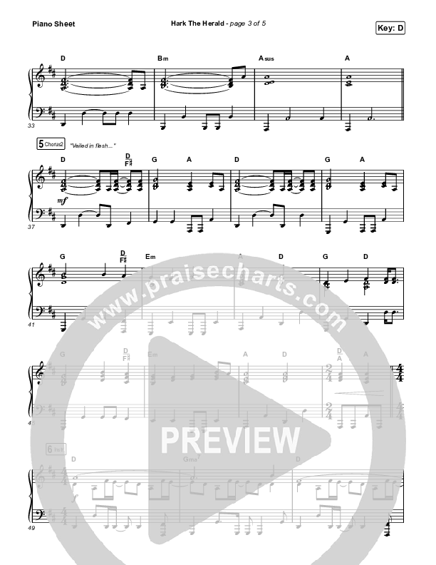 Hark The Herald Piano Sheet (Austin Stone Worship)