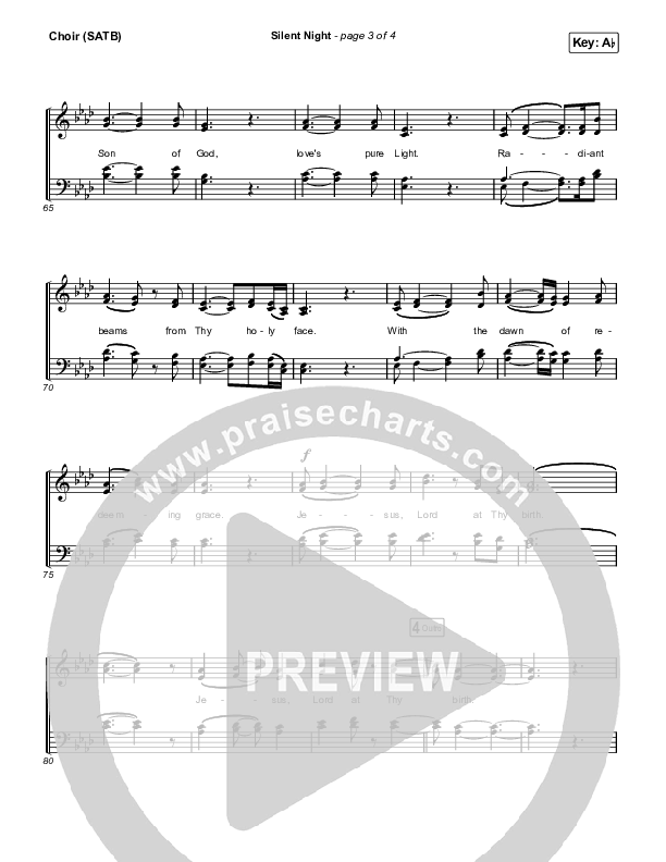 Silent Night Choir Sheet (SATB) (Austin Stone Worship)