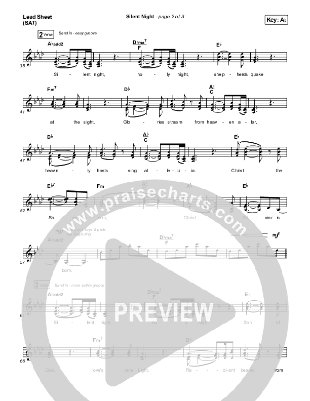 Silent Night Lead Sheet (SAT) (Austin Stone Worship)