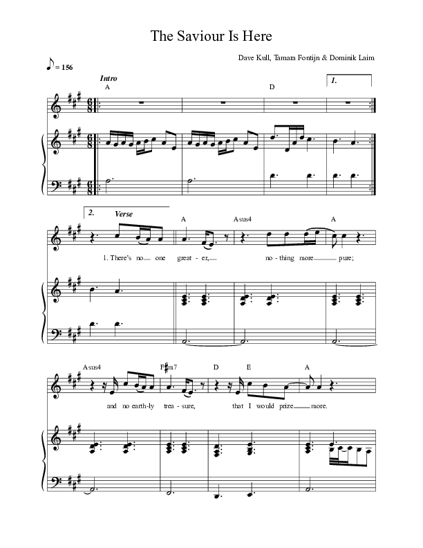 The Saviour Is Here Piano/Melody (ICF Worship)