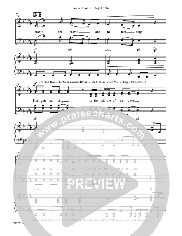 Joy To The World with Raise A Hallelujah (Choral Anthem SATB) Anthem (SATB/Piano) (Word Music Choral / Arr. Cliff Duren)