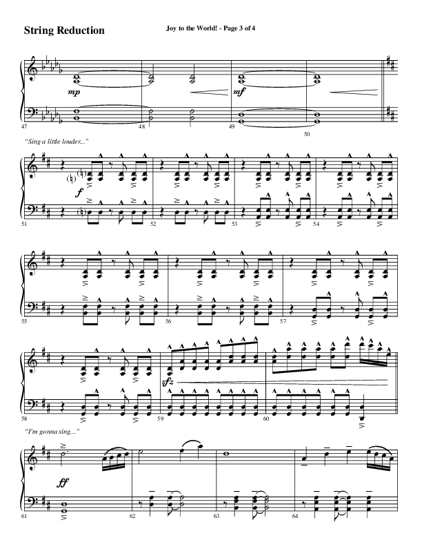 Joy To The World with Raise A Hallelujah (Choral Anthem SATB) String Reduction (Word Music Choral / Arr. Cliff Duren)