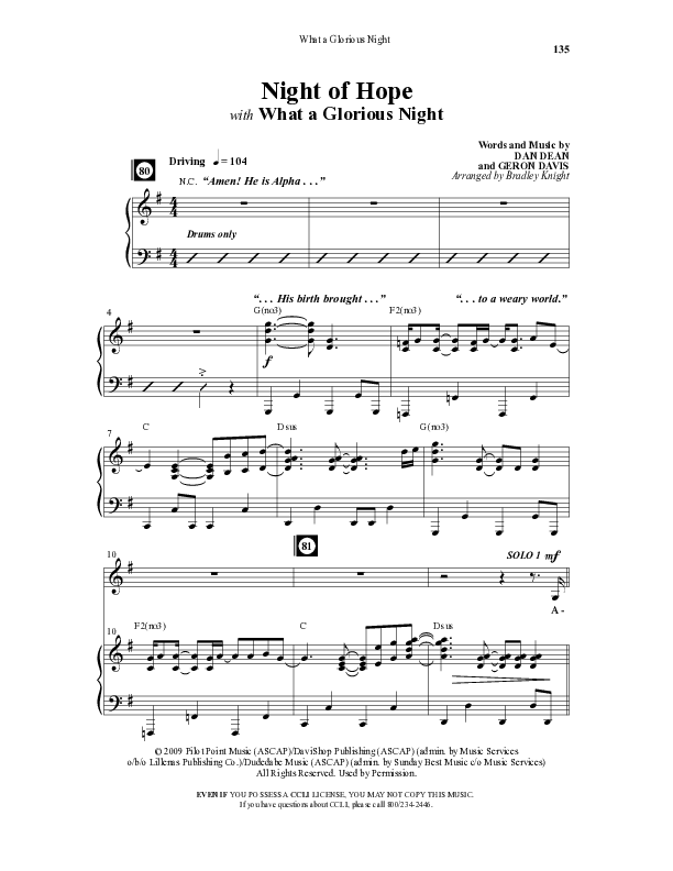 What A Glorious Night (9 Song Collection) Song 10 (Piano SATB) (Word Music Choral)
