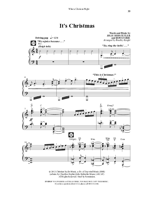 What A Glorious Night (9 Song Collection) Song 4 (Piano SATB) (Word Music Choral)