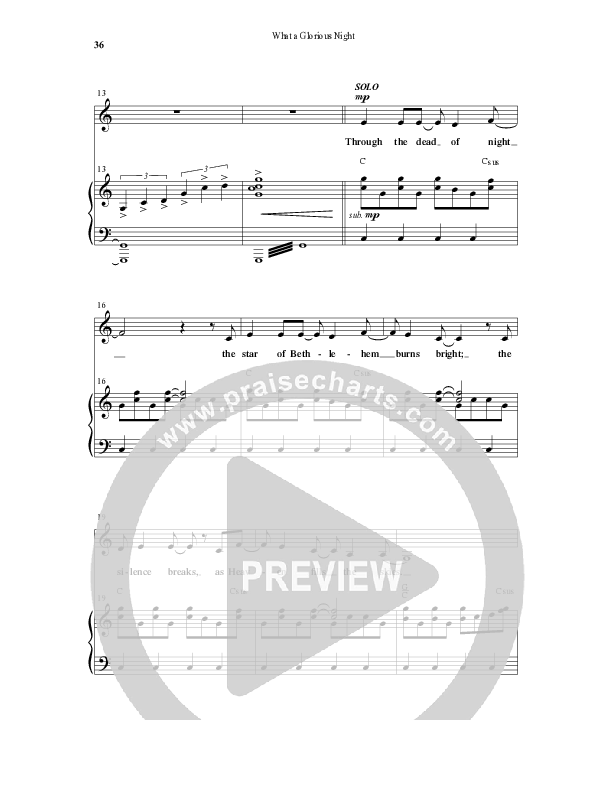 What A Glorious Night (9 Song Collection) Song 4 (Piano SATB) (Word Music Choral)